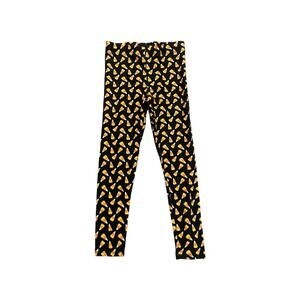 New Candy Corn Girls Size 6-7Yrs Black Orange Leggings